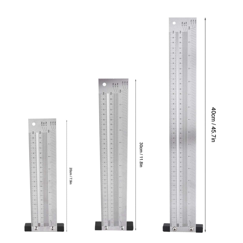 [Australia - AusPower] - Ultra Precision Marking Ruler Scribing Ruler Woodworking Scriber T-Type Ruler,Anti‑Rust,Stainless Steel Woodworking Scribing Ruler Gauging Tool Hole Positioning Scribing Gauge(12in) 