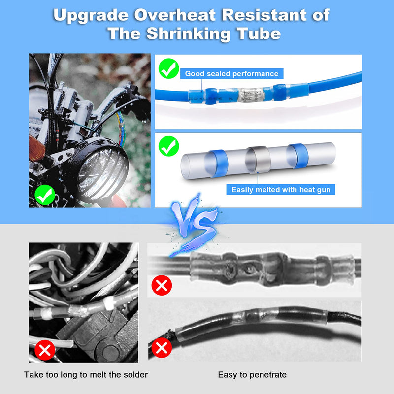 [Australia - AusPower] - Kuject 120PCS Solder Seal Wire Connectors, Self-Solder Heat Shrink Butt Connector Solder Sleeve Waterproof Insulated Electrical Butt Splice Wire Terminals for Marine Automotive Boat Truck Wire Joint 