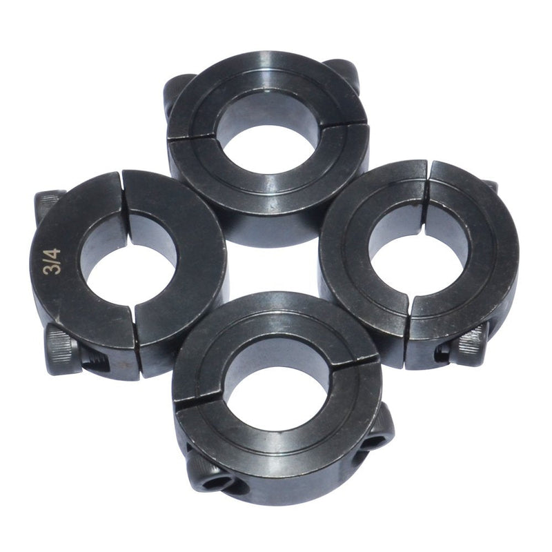[Australia - AusPower] - KZNANZN 5/8" Bore OD 1-5/16" Shaft Collars Double Split Black Oxide Set Screw Style 4Pcs 5/8" Double Split Clamp-On 