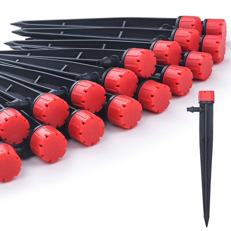 [Australia - AusPower] - La Farah 50pcs Drip Emitters for 1/4" Drip Irrigation Tubing, Adjustable 360 Degree Water Flow Drippers on 5" Arrow Stake, Garden Irrigation Drippers for (4-7mm) Watering System 