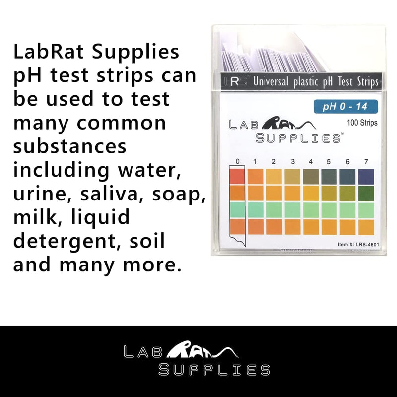 [Australia - AusPower] - Plastic pH Test Strips, Universal Application (pH 0-14), 100 Strips | Saliva | Soap | Urine | Food | Liquids | Water with Soil Testing | Lab Monitoring 100 Count (Pack of 1) 