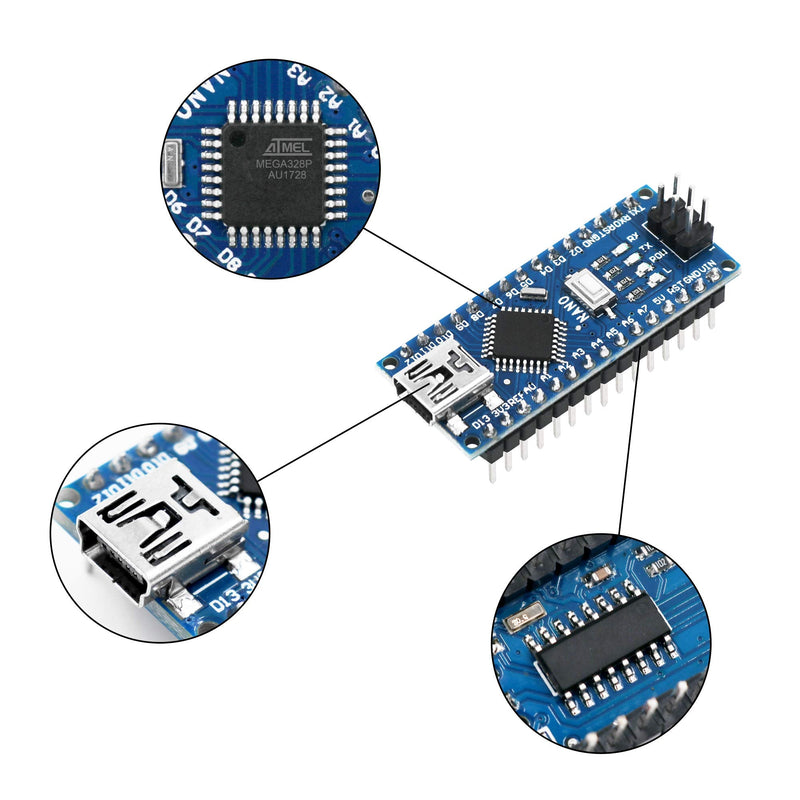 [Australia - AusPower] - Nano V3.0, Nano Board ATmega328P 5V 16M Micro-Controller Board Compatible with Arduino IDE (Nano x 3 with USB Cable) 