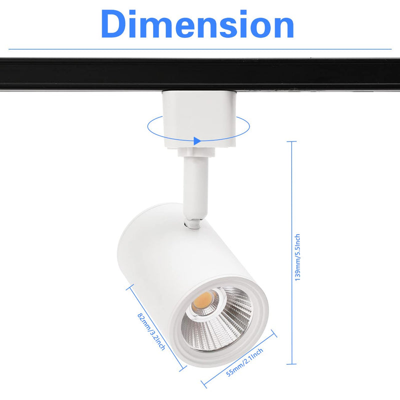 [Australia - AusPower] - Lamadri 12W LED Track Light Heads,Dimmable H Type Track Lighting Heads 3000K Warm White for Kitchen Accent,Wall,Art Exhibition, Lighting,60Â°Flicker Free CRI90+ 2 Pack (White) 
