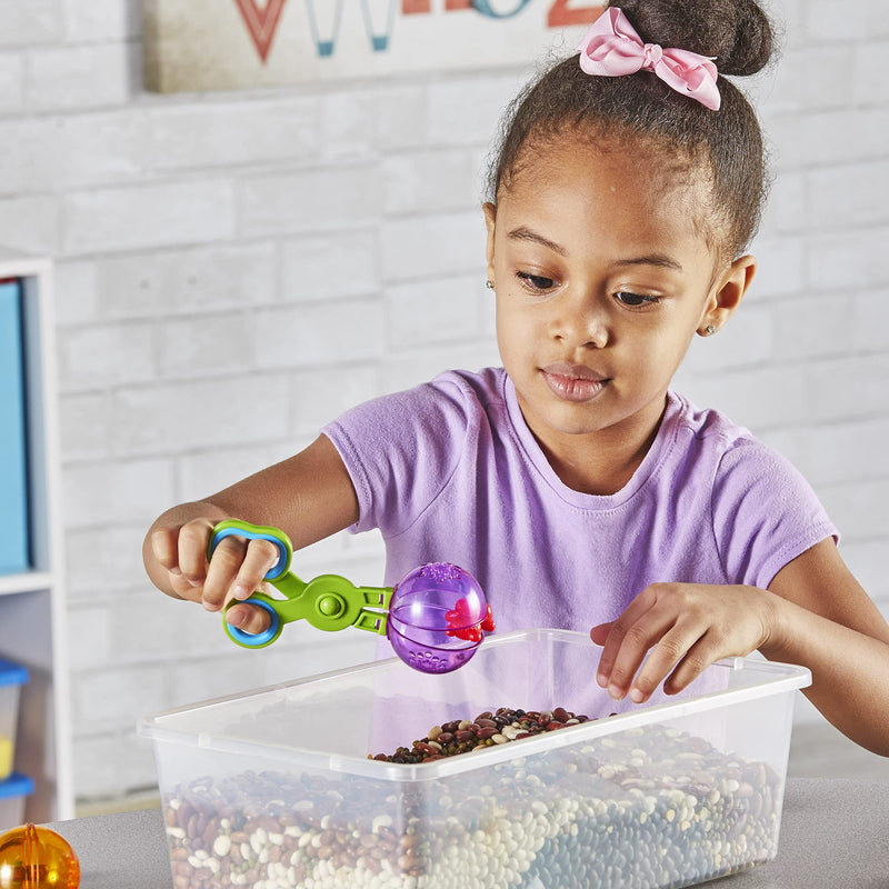 [Australia - AusPower] - Learning Resources Handy Scoopers - 4 Pieces, Ages 3+ Toddler Learning Toys, Fine Motor and Sensory Toys, Sand Box Toys for Toddlers, Kid Tweezers standart 