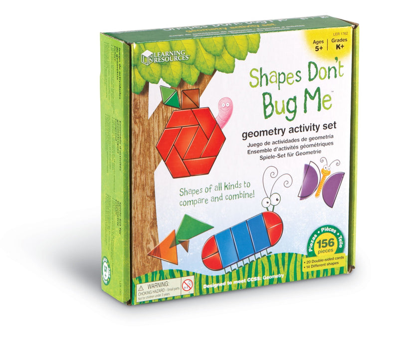 [Australia - AusPower] - Learning Resources Shapes - Don't Bug Me - Geometry Activity Set, 136 Pieces, Ages 5+,Multicolor, 