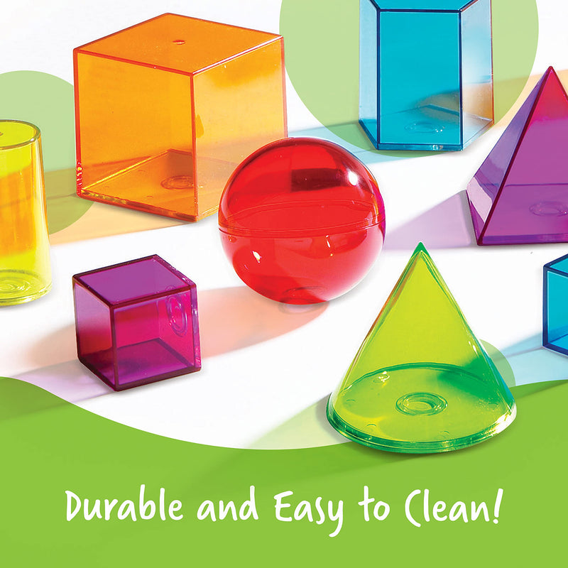 [Australia - AusPower] - Learning Resources View-Thru Geometric Solids, Geometry Helper, 14 Pieces, Ages 8+ 