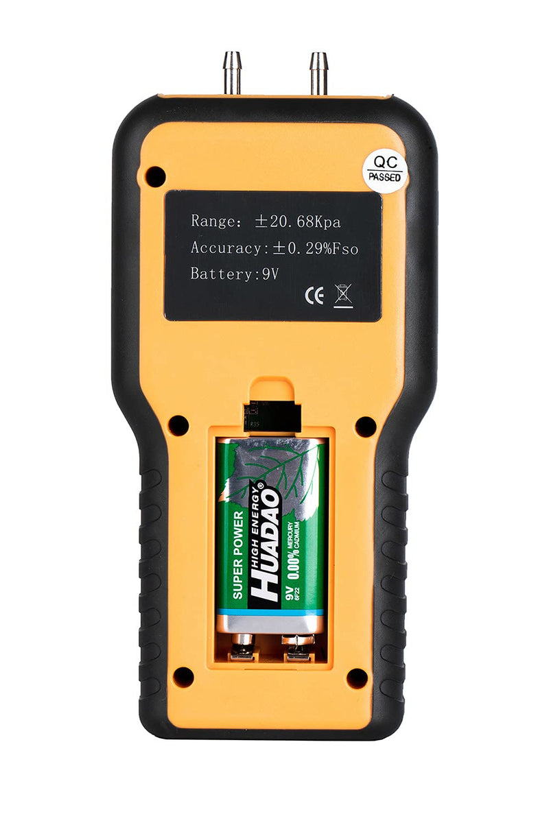 [Australia - AusPower] - Manometer , Professional Air Pressure Meter ,Dual-Port Manometer Pressure Gauge HVAC Gas Pressure Tester Measuring Range: ±20.68 kPa / ±2.999 psi ( Batteries included ) 