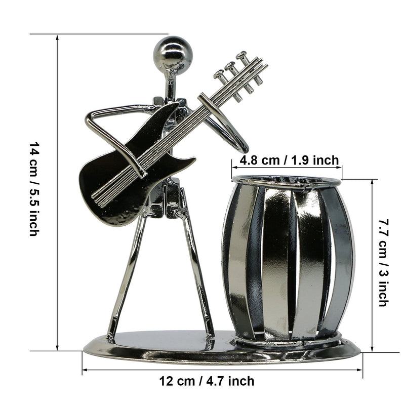 [Australia - AusPower] - Guitar Pen Holder Creative Desktop Accessories Multipurpose Metal Desk Pencil Holder For Gifts, Kids, Students, and Office Stationary 
