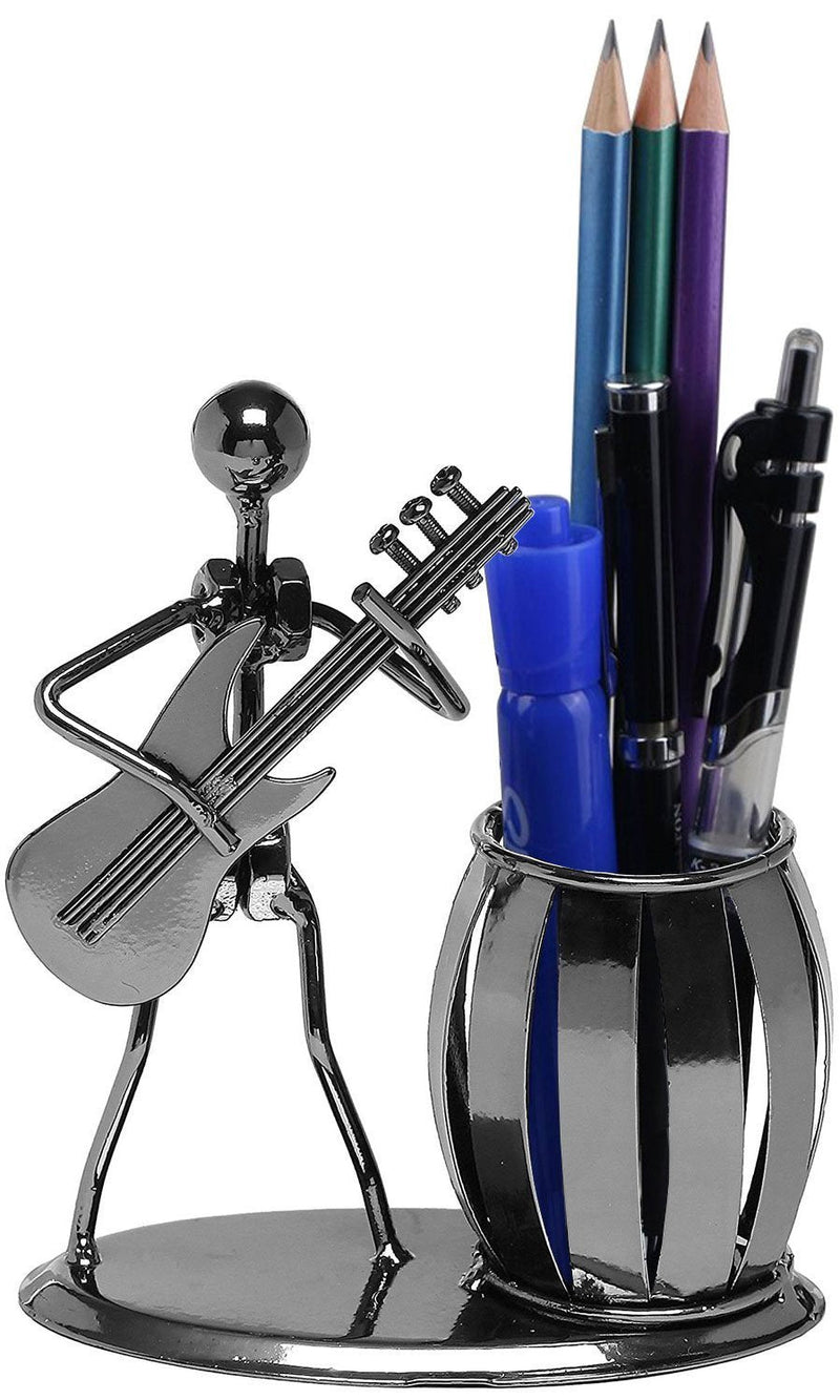 [Australia - AusPower] - Guitar Pen Holder Creative Desktop Accessories Multipurpose Metal Desk Pencil Holder For Gifts, Kids, Students, and Office Stationary 