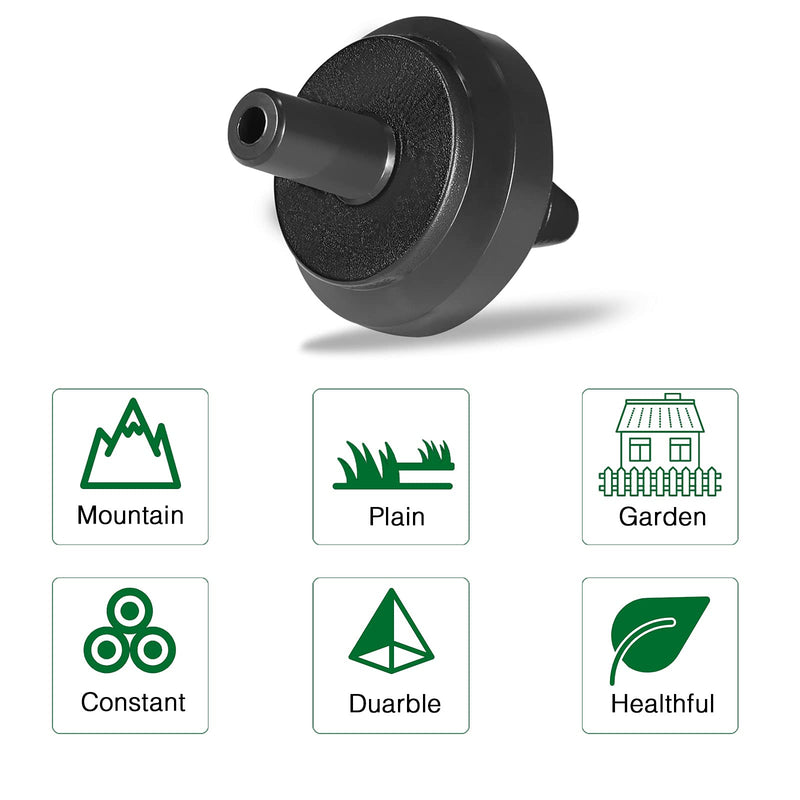 [Australia - AusPower] - LiquiDrip 1 GPH Irrigation Drippers & Drip Emitters Maintain Constant Flow, 1 GPH Pressure Compensating Drippers, 1 GPH Inline Drippers & Drip Irrigation Emitters, 50 Per Bag, Black 