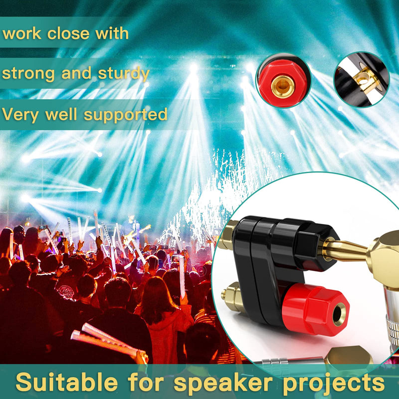 [Australia - AusPower] - 4MM Copper 2-Way Banana Plug Jack Socket Binding Post Video Speaker Terminal Connectors Power Amplifier Dual Gold Plated Insulated Terminals(6Pcs Lkelyonewy) 