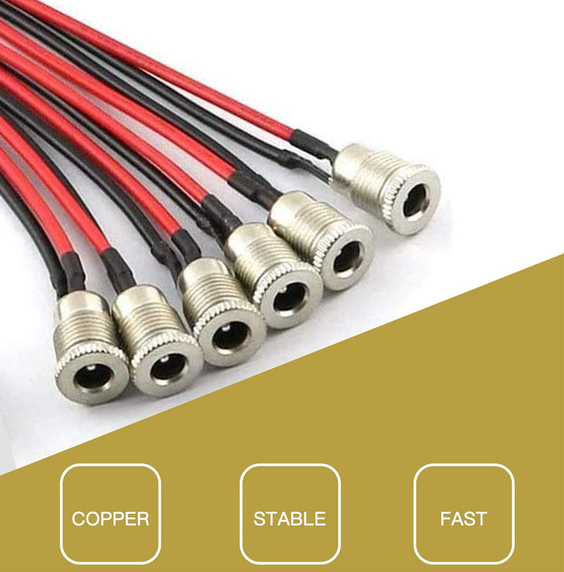 [Australia - AusPower] - 5.5 x 2.1 mm DC Power Jack Socket Threaded Female Panel Mount Connector Adapter with Dustproof Plug 6Pack 