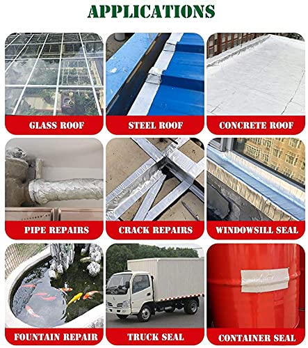 LLPT aluminum butyl tape, 2-inch by 16.5 feet, waterproof leak repair tape for boats, pipes, RVs, and roof sealing.