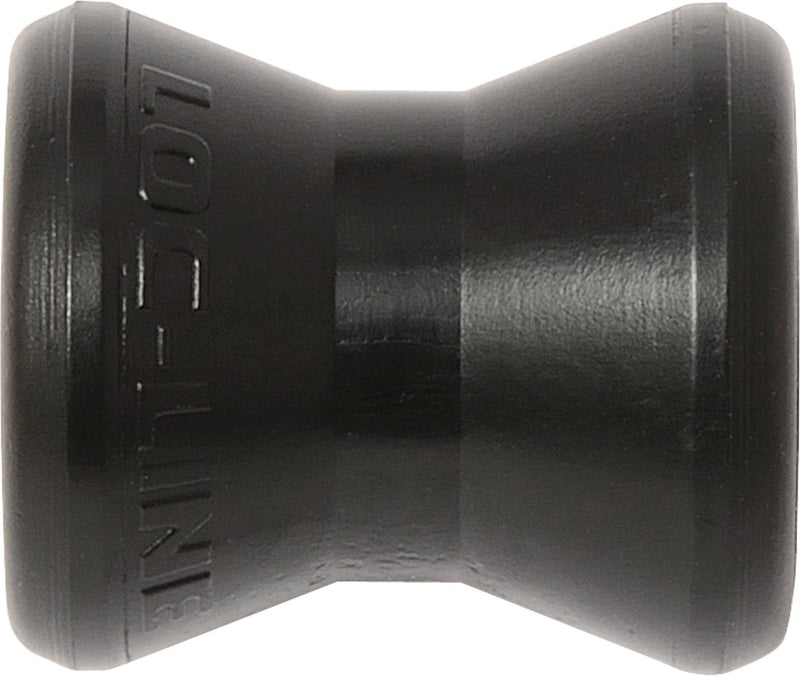 Loc-Line 49429-BLK black coolant hose component for cutting tools, 1/4 inch ID, double socket, pack of 20, made of acetal copolymer.