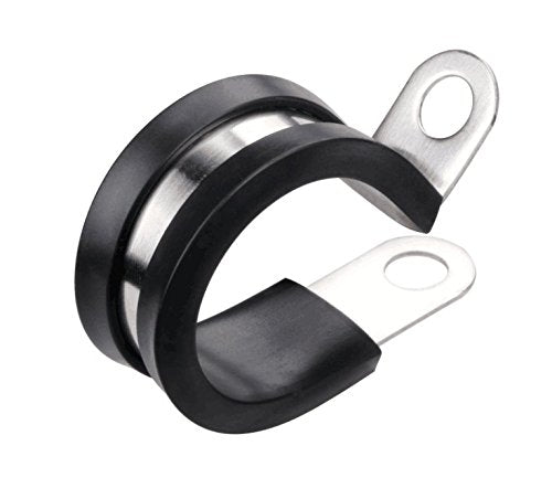 [Australia - AusPower] - Cable Clamp, Lokman 12 Pack 1 Inch Stainless Steel Cable Clamp, Pipe Clamp, Metal Clamp, Rubber Cushioned (1 Inch) 