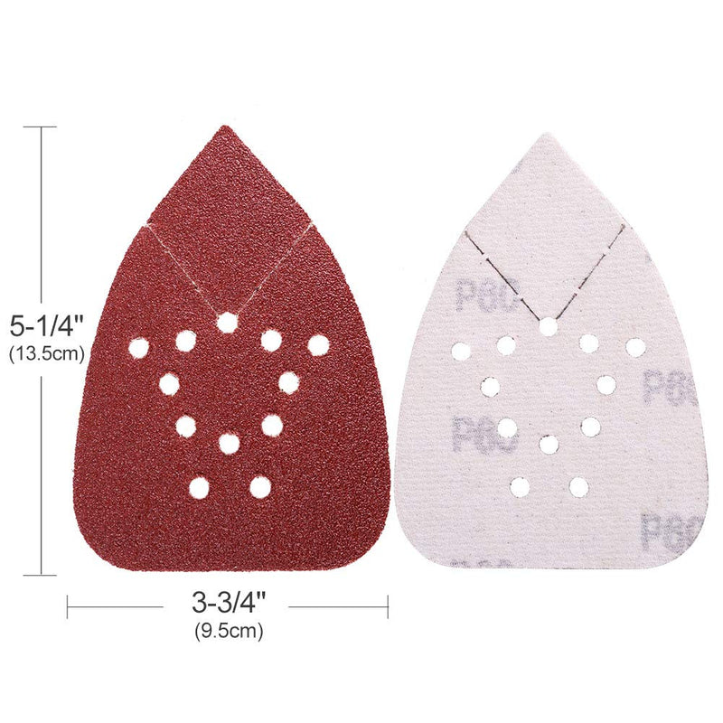 [Australia - AusPower] - 60 Grit Sanding Pads for Black and Decker Mouse Sanders, 12 Holes Hook and Loop Sandpaper - LotFancy Detail Palm Sander Sanding Sheets, Pack of 50 60 Grit 