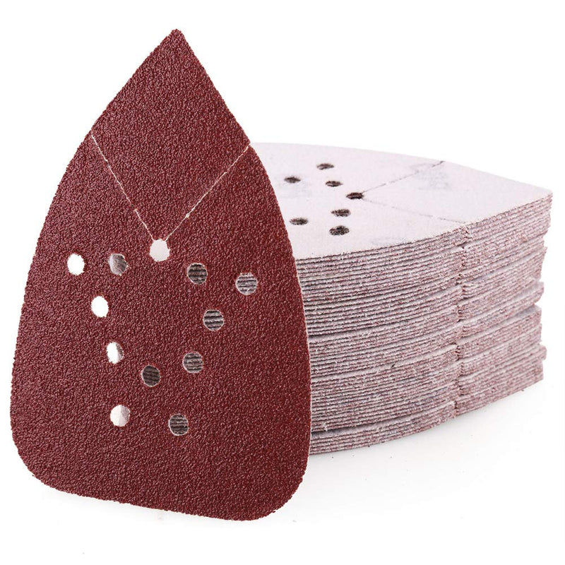 [Australia - AusPower] - 60 Grit Sanding Pads for Black and Decker Mouse Sanders, 12 Holes Hook and Loop Sandpaper - LotFancy Detail Palm Sander Sanding Sheets, Pack of 50 60 Grit 