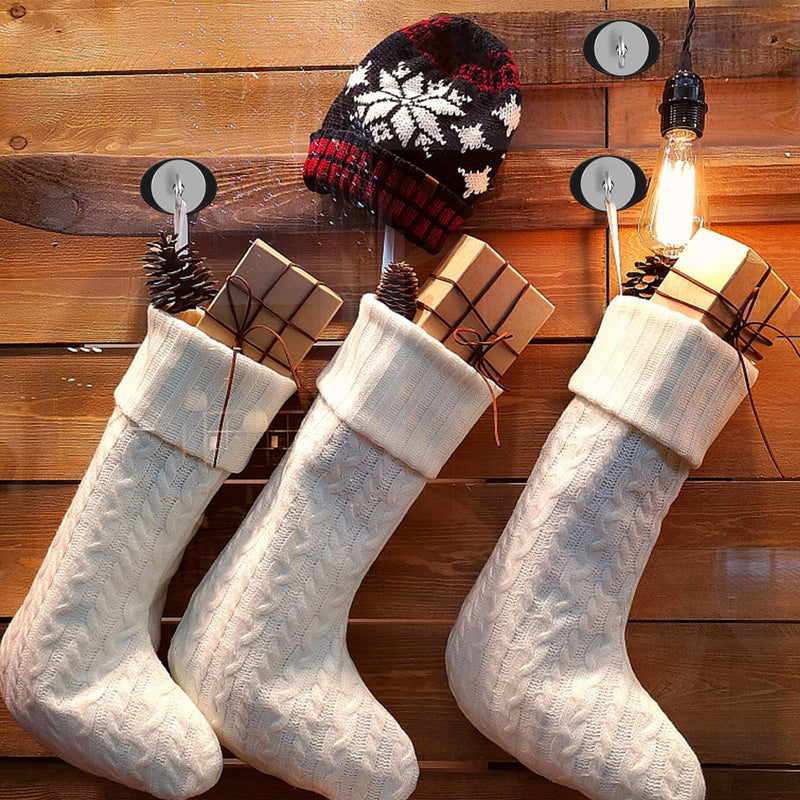 LOVIMAG heavy-duty magnetic hooks, 4-pack, strong 100 lb capacity for hanging tools, kitchen, office, and outdoor use.