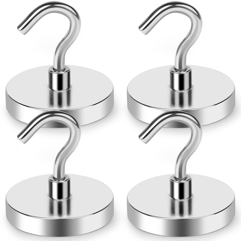 LOVIMAG heavy-duty magnetic hooks in a 4-pack, strong 100 lb capacity, ideal for hanging tools, kitchen, office, or cruise accessories.
