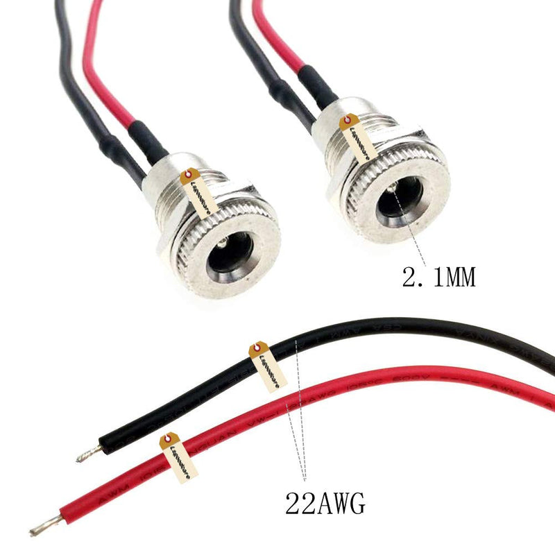 [Australia - AusPower] - 5.5 x 2.1 MM 10A DC Power Jack Socket Dc099 30V Threaded Female Mount Connector Adapter with 3.94 Ich 18AWG Cable and DC Barrel Jack Plug Male Lsgoodcare 5.5 x 2.1 MM 