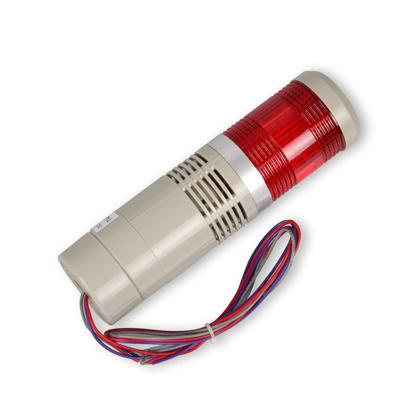 [Australia - AusPower] - LUBAN Industrial Signal Light Tower, Column LED Alarm Tower Lamp Light Flash Indicator, 1-Layer Stack LED Warning Light with Buzzer for Safety (110V/Steady ON Light) 110V without Buzzer 