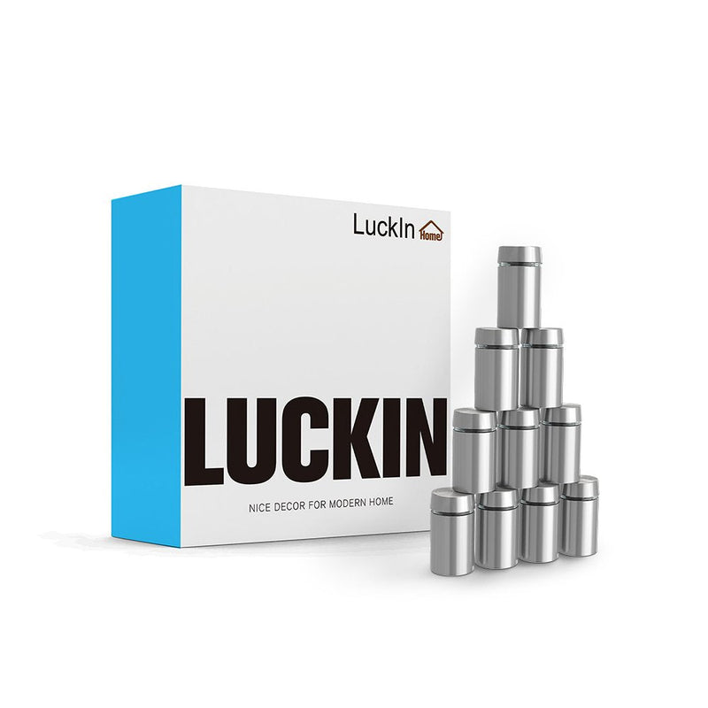 [Australia - AusPower] - LuckIn 20-Pack Standoff Screws (1/2 in. Dia x 3/4 in. L), Stainless Steel Standoff Mounting Hardware for Acrylic Signs, Silver 1/2 x 3/4 Inch 
