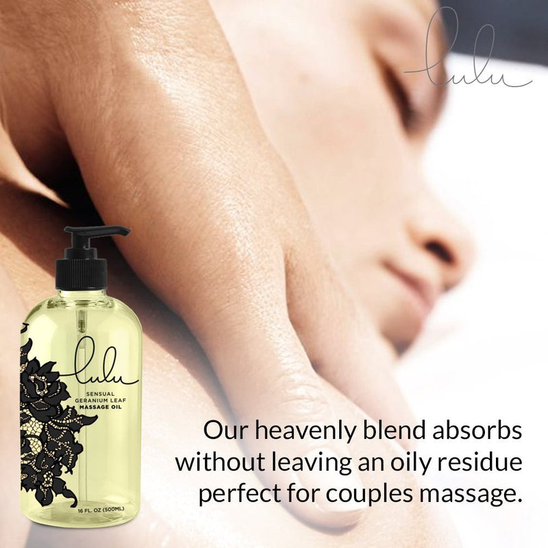 [Australia - AusPower] - Lulu Massage Oil 16 Ounces for Luxurious Relaxing Body Massages. Scented with Premium Natural Aromatherapy Essential and Sweet Almond Oils Lotion. USA Made. 