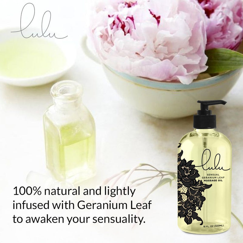 [Australia - AusPower] - Lulu Massage Oil 16 Ounces for Luxurious Relaxing Body Massages. Scented with Premium Natural Aromatherapy Essential and Sweet Almond Oils Lotion. USA Made. 