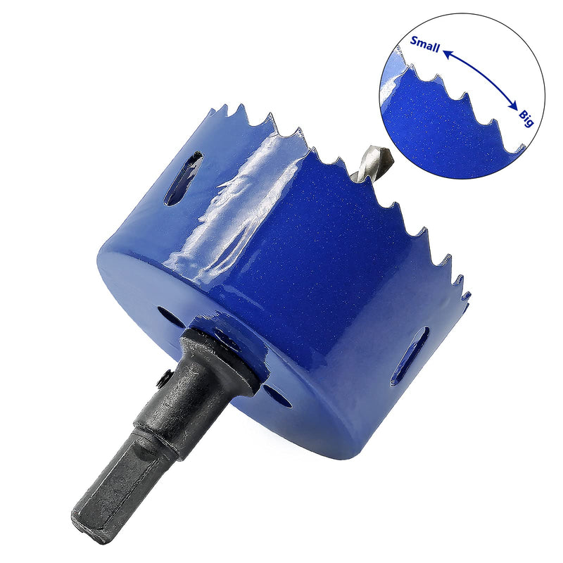 [Australia - AusPower] - Luomorgo 64mm/2-1/2 inch Hole Saw, 1 1/4 inch Cutting Depth HSS Bi-Metal Hole Cutter for Wood Cornhole Boards Plastic Drywall & Metal Sheet 2-1/2" / 64mm Blue 