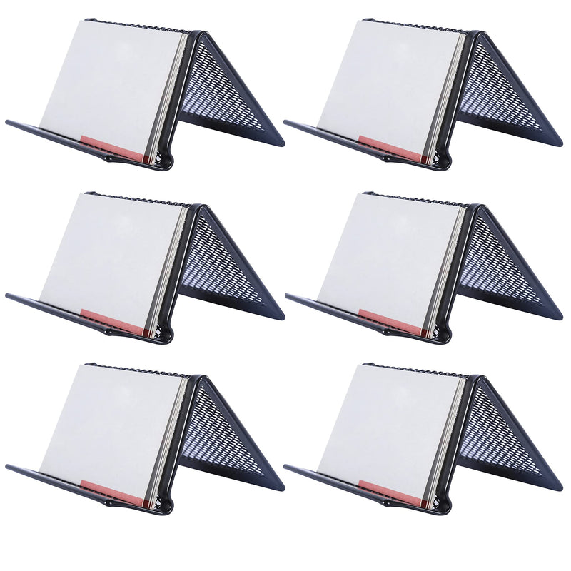 [Australia - AusPower] - Business Card Holder for Desk, Mesh Business Cards Holders, Business Card Stand - Black - 6 Pack 