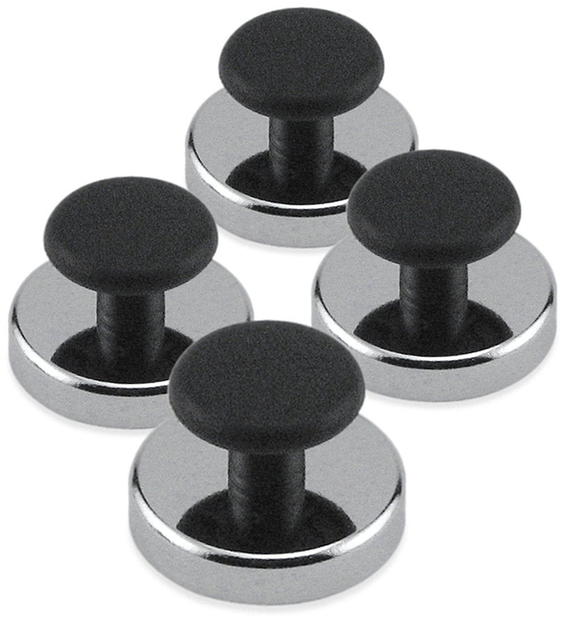 [Australia - AusPower] - Master Magnetics Round Base Magnet Fastener with Knob,Chrome,1.43" Diameter, 0.98" Total Height with 1" Diameter Knob/16 Pounds,(Box of 4), HMKR-45X4 