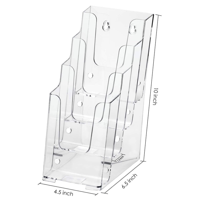 [Australia - AusPower] - MaxGear 2 Pack 8.5x11 inches Flyer Holder Brochure Holders, 3 Pack 4-Inch Wide 4 Tier Clear Literature Holder Premium Acrylic Multi Pocket Display Stand 