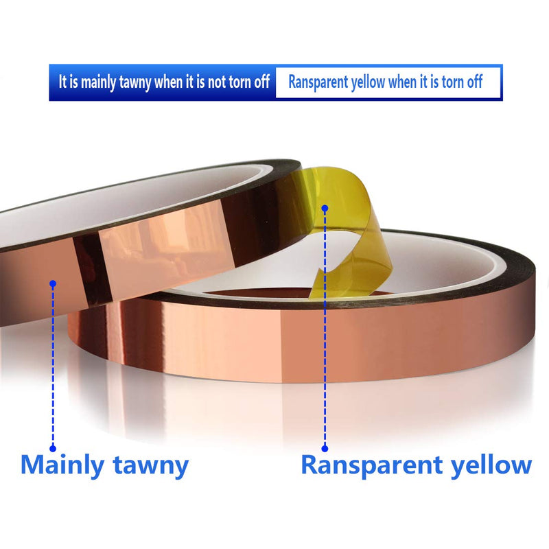 [Australia - AusPower] - 6 Rolls 10mm x33m?108ft?High Temperature Heat Resistant Tape No Residue Heat Transfer Tape for Heat Sublimation Press and Heat Transfer Vinyl 6 Rolls 
