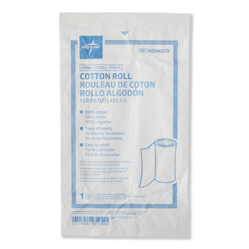 [Australia - AusPower] - Medline NON6028H Cotton Roll, Sterile, 1 lb, Large 
