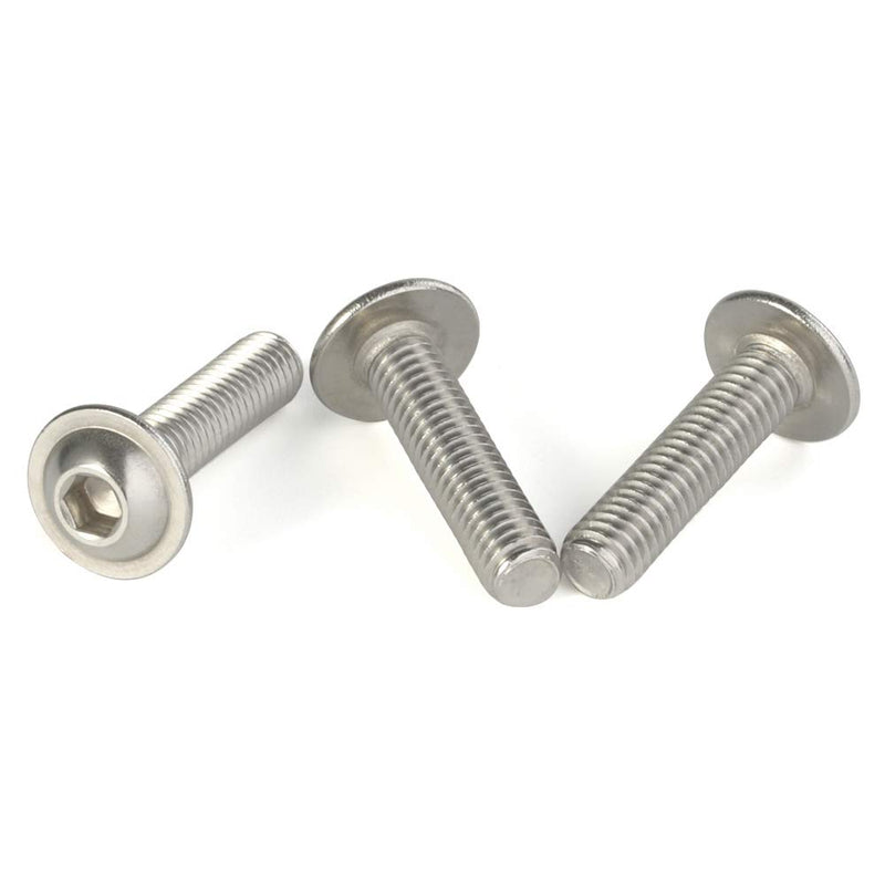 [Australia - AusPower] - M3-0.5 x 6mm Flanged Button Head Socket Cap Screw Bolts, 304 Stainless Steel 18-8, Allen Socket Drive, Bright Finish, Fully Machine Threaded, Pack of 100 M3-0.5 × 6MM (100 PCS) 