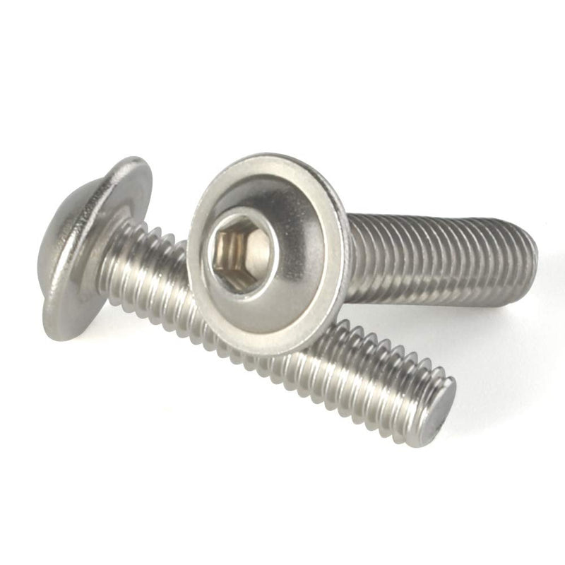[Australia - AusPower] - M3-0.5 x 6mm Flanged Button Head Socket Cap Screw Bolts, 304 Stainless Steel 18-8, Allen Socket Drive, Bright Finish, Fully Machine Threaded, Pack of 100 M3-0.5 × 6MM (100 PCS) 