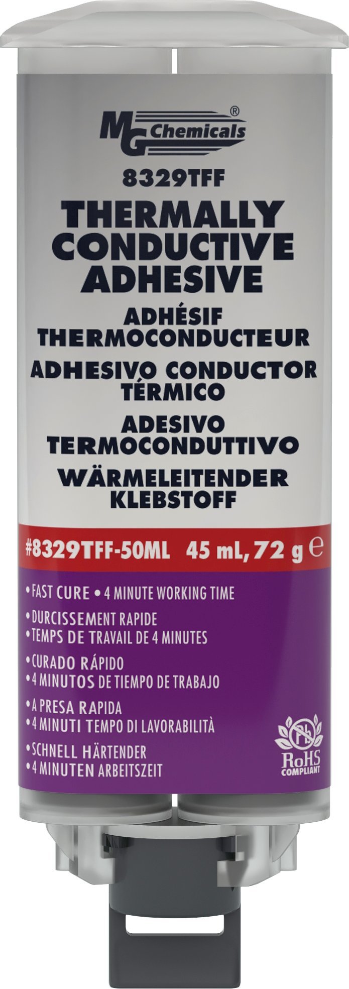 [Australia - AusPower] - MG Chemicals - 8329TFF-50ML 8329TFF Thermally Conductive Adhesive - Fast Cure Epoxy, 45 mL Dual Cartridge 