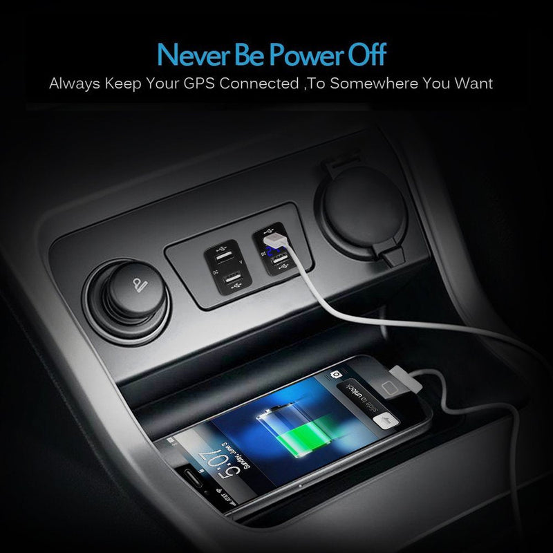 [Australia - AusPower] - MICTUNING 2.1A Dual USB Charger Power Socket with Digital Voltmeter Blue LED Light for Smartphone iPhone iPad PDA Laptop GPS Replacement for Toyota 