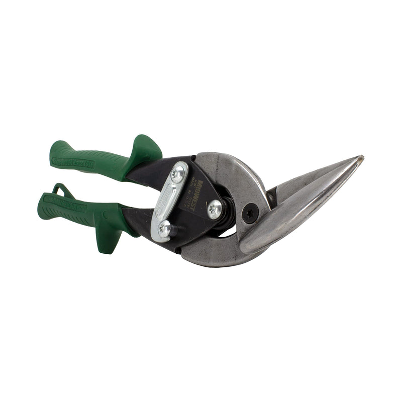 [Australia - AusPower] - Midwest Tool & Cutlery Aviation Snip - Right Cut Offset Tin Cutting Shears with Forged Blade & KUSH'N-POWER Comfort Grips - MWT-6510R, Offset Cut 