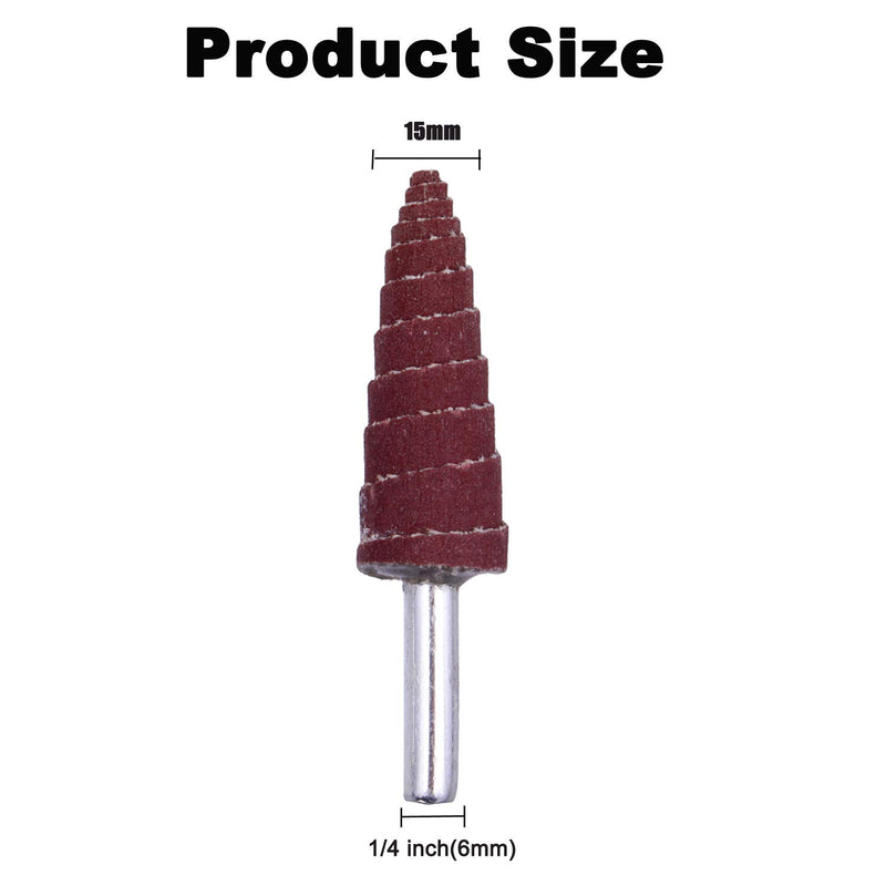 [Australia - AusPower] - Mixiflor 40Pcs Cone Shape Abrasive Sandpaper 1/4 Inch Shank Flap Wheels, 80/120/180/240/320 Grits Aluminum Oxide for Removing Rust, Deburring, Polishin 