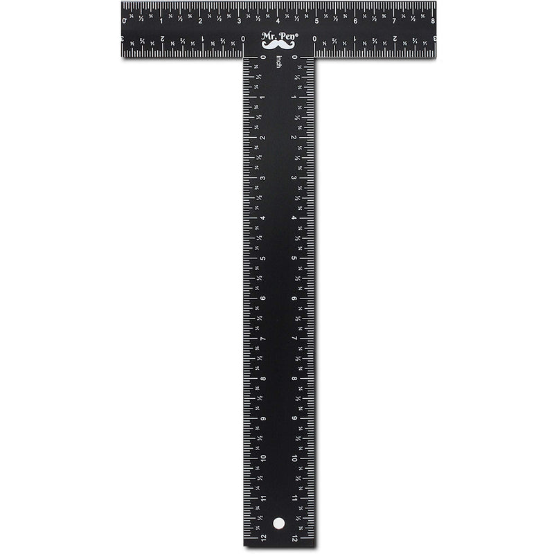 [Australia - AusPower] - Mr. Pen - T Square, T Ruler, 12 inch Metal Ruler, T Square Ruler, Drafting Tools, Architect Ruler, Set Square, Drafting Ruler, Tsquare, Truler, Architectural Triangle, Tee Ruler, L Square, Scale Ruler 