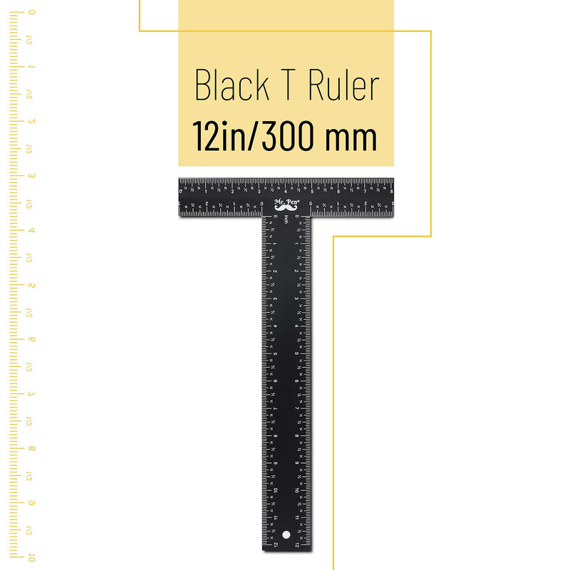 [Australia - AusPower] - Mr. Pen - T Square, T Ruler, 12 inch Metal Ruler, T Square Ruler, Drafting Tools, Architect Ruler, Set Square, Drafting Ruler, Tsquare, Truler, Architectural Triangle, Tee Ruler, L Square, Scale Ruler 