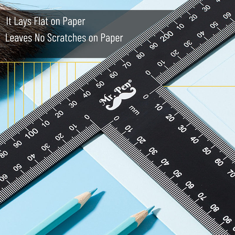 [Australia - AusPower] - Mr. Pen - T Square, T Ruler, 12 inch Metal Ruler, T Square Ruler, Drafting Tools, Architect Ruler, Set Square, Drafting Ruler, Tsquare, Truler, Architectural Triangle, Tee Ruler, L Square, Scale Ruler 