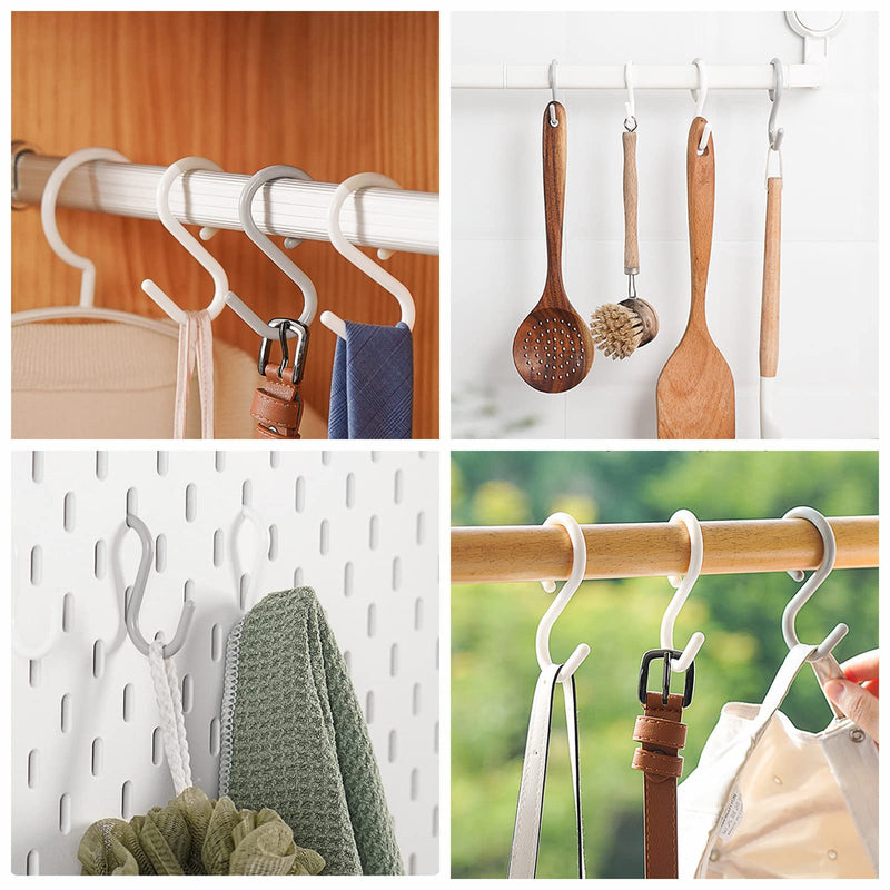 [Australia - AusPower] - Mt.Jun 6 PCS Plastic S Hooks for Hanging, Holds 5 lbs, White, Large (3.5 inch ) 
