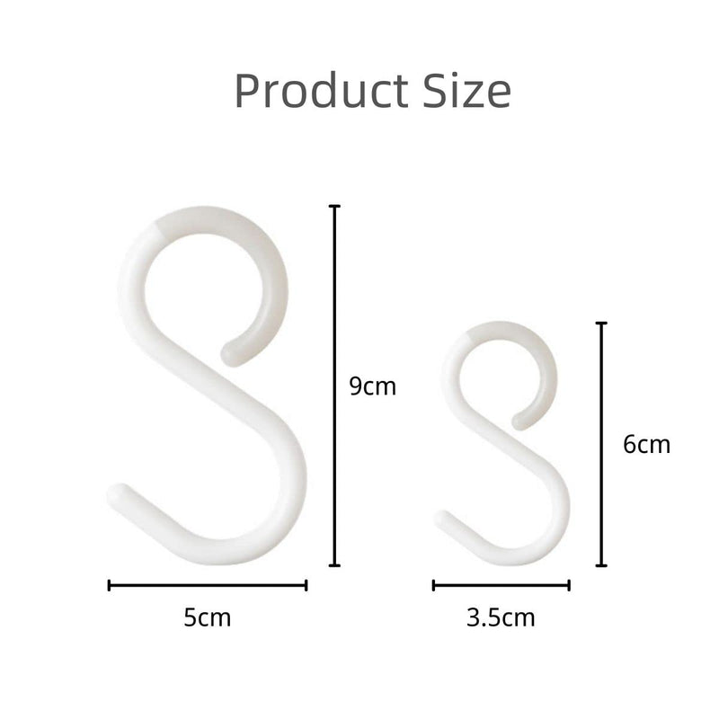 [Australia - AusPower] - Mt.Jun 6 PCS Plastic S Hooks for Hanging, Holds 5 lbs, White, Large (3.5 inch ) 
