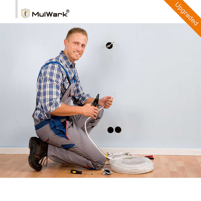 [Australia - AusPower] - MulWark 8" Heavy Duty Multi-Purpose Electrical Wire Stripping Tool (22 AWG - 8 AWG) Strippers, Snips, Crimpers & Pliers Insulated with Cutter, Best Tool For Professional Electrician - Upgraded 