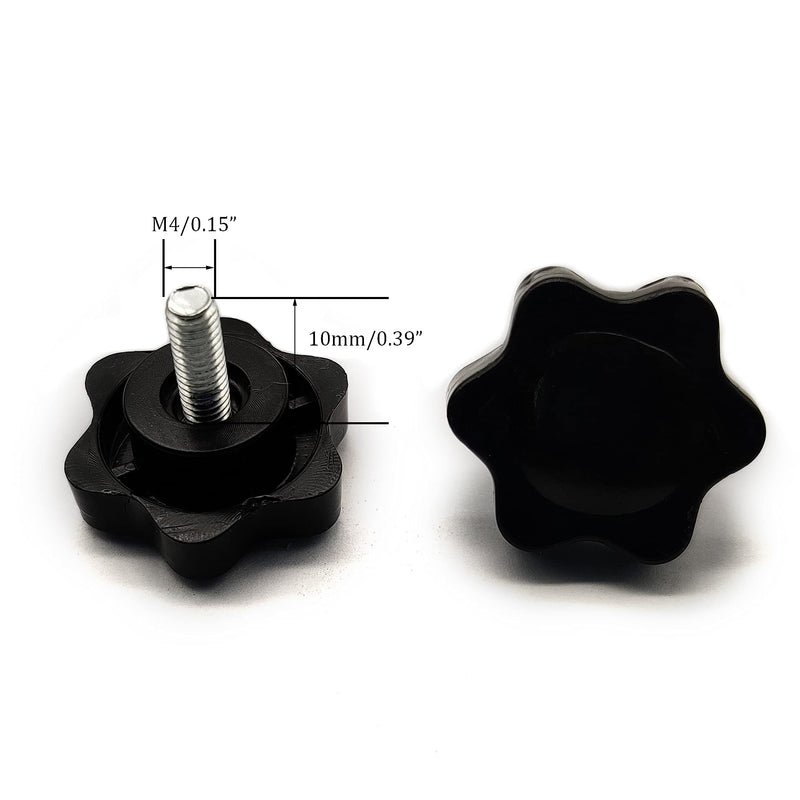 [Australia - AusPower] - M4 x 10mm Thread Clamping Knob, Thumb Screw, Star Hand Knob Tightening Screw Knob for Machinery, 30Pcs M4 x 10mm 