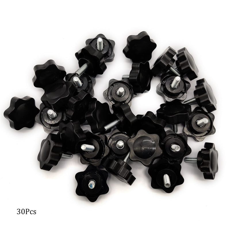 [Australia - AusPower] - M4 x 10mm Thread Clamping Knob, Thumb Screw, Star Hand Knob Tightening Screw Knob for Machinery, 30Pcs M4 x 10mm 