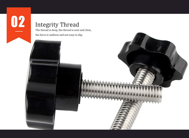 [Australia - AusPower] - M4 x 10mm Thread Clamping Knob, Thumb Screw, Star Hand Knob Tightening Screw Knob for Machinery, 30Pcs M4 x 10mm 