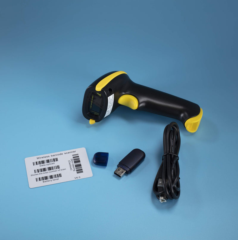 [Australia - AusPower] - NADAMOO Wireless Barcode Scanner Compatible with Bluetooth, USB 1D Bar Code Reader for Inventory Management, Work with Windows/Mac OS/Linux Computer, Made for iPhone, iPad, and Android 